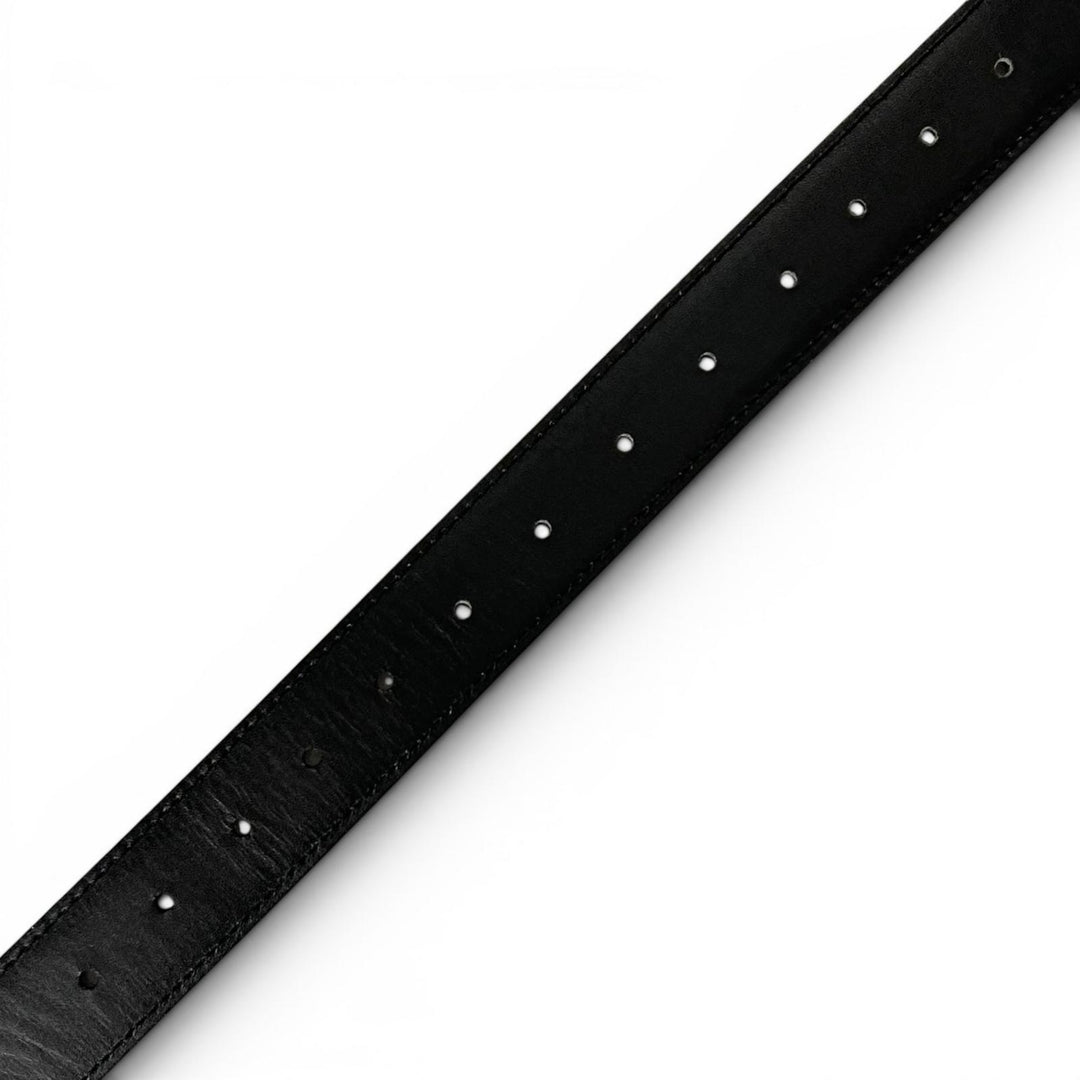 Excellent Cartier belt Must de Cartier Santos Logo buckle black leather mens