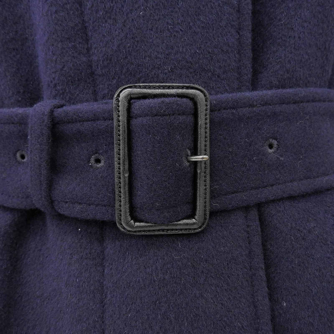 Great BURBERRY LONDON coat Stand collar Navy Angola Women 40