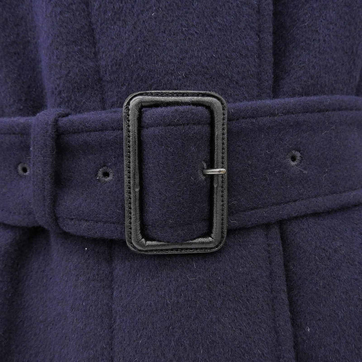 Great BURBERRY LONDON coat Stand collar Navy Angola Women 40
