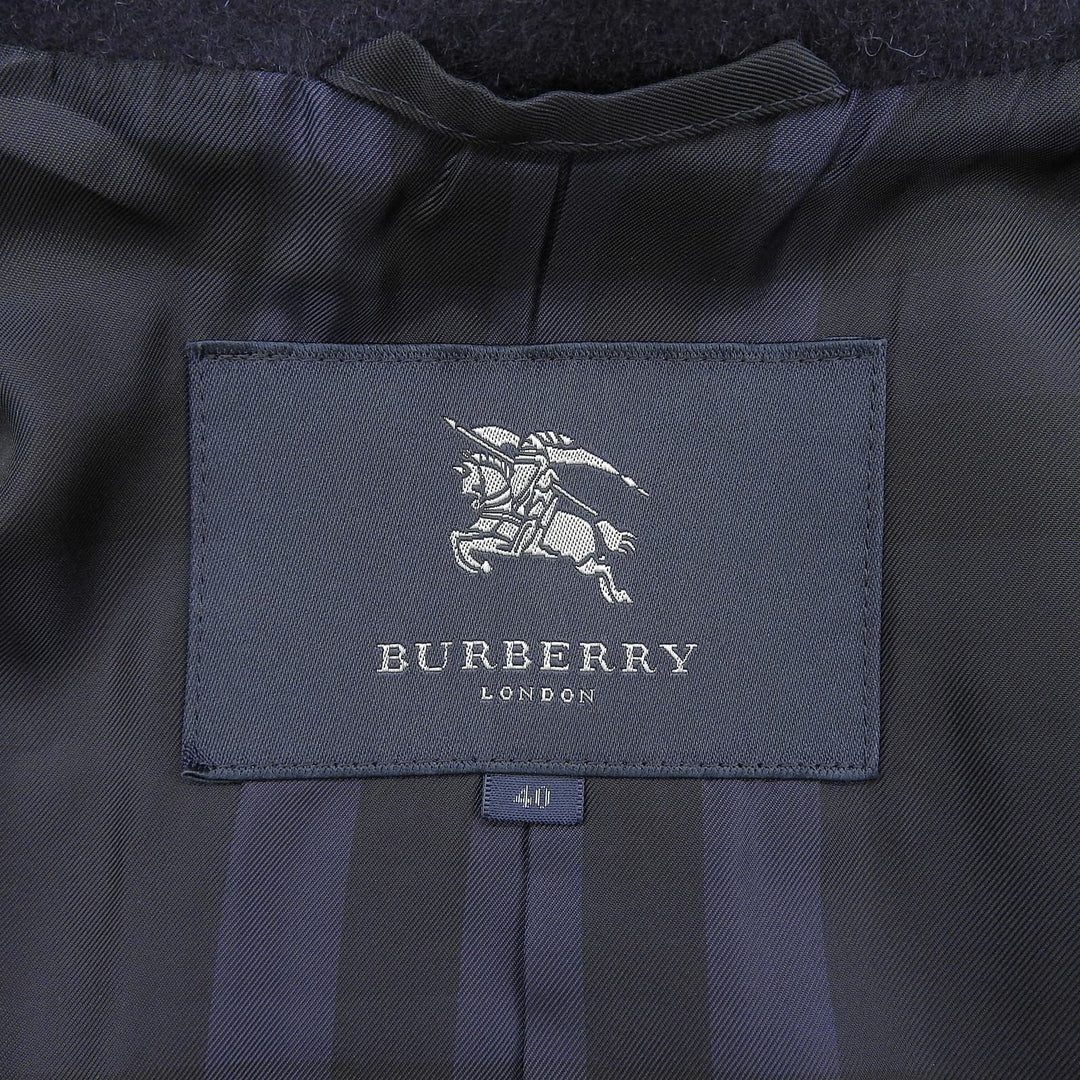 Great BURBERRY LONDON coat Stand collar Navy Angola Women 40