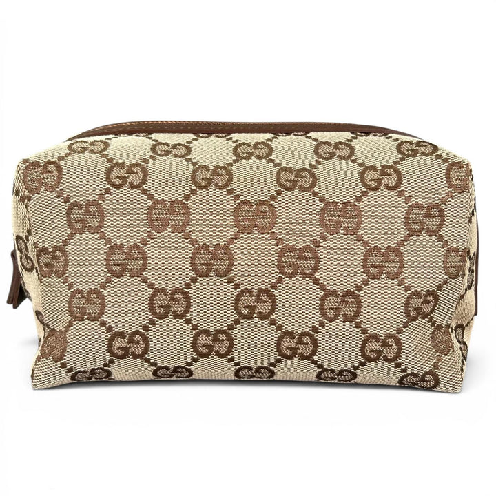 Pristine GUCCI Cosmetics Pouch GG pattern cosmetic pouch beige GG canvas Women