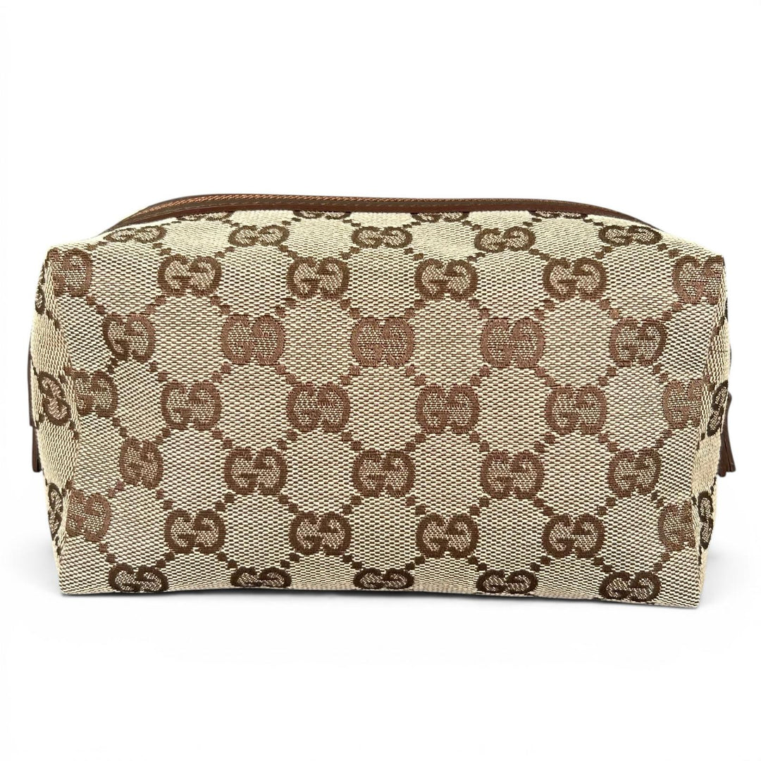 Pristine GUCCI Cosmetics Pouch GG pattern cosmetic pouch beige GG canvas Women