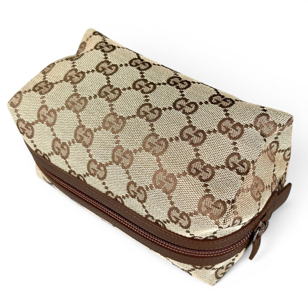 Pristine GUCCI Cosmetics Pouch GG pattern cosmetic pouch beige GG canvas Women
