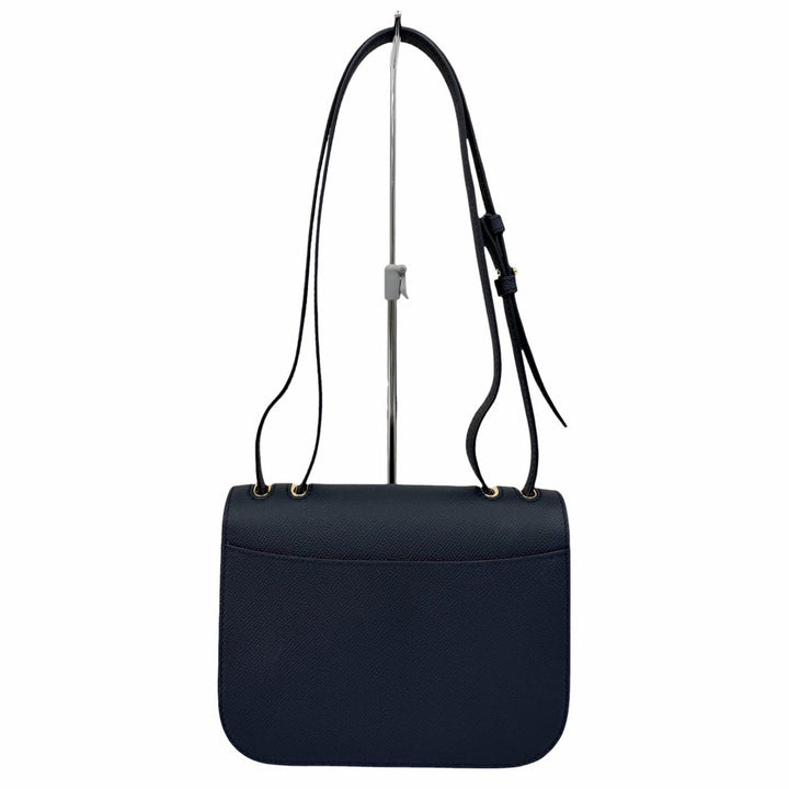 Excellent michino PARIS Shoulder Bag Elysee Flap bag Navy Calf leather B139