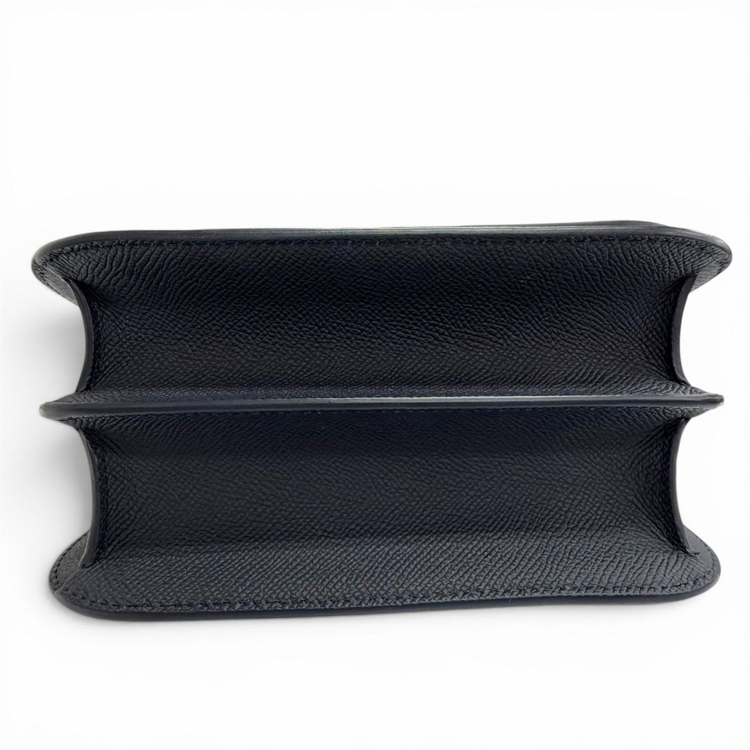 Excellent michino PARIS Shoulder Bag Elysee Flap bag Navy Calf leather B139
