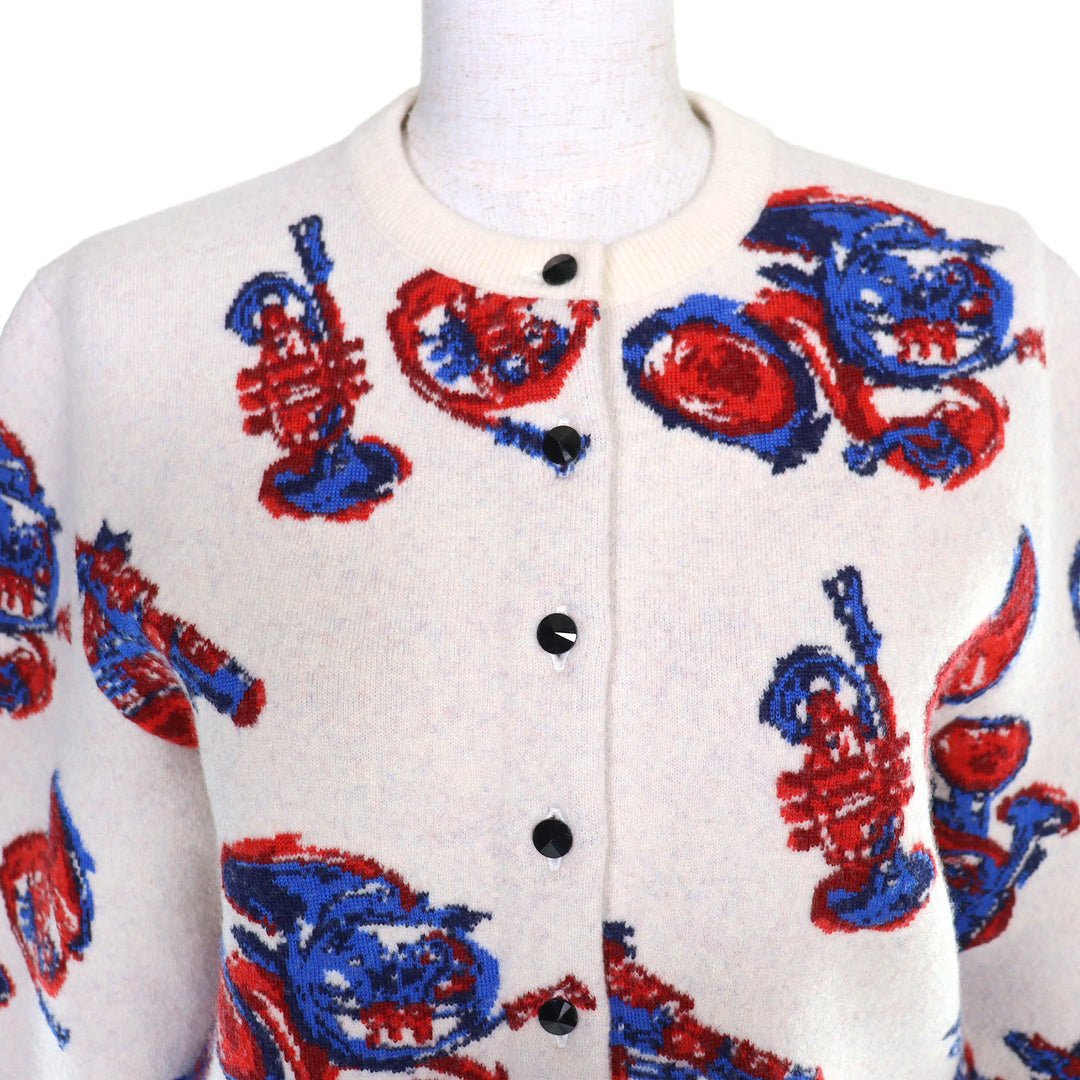 Pristine LOUIS VUITTON cardigan Trumpet Horn Pattern Worn by Yui Aragaki XS