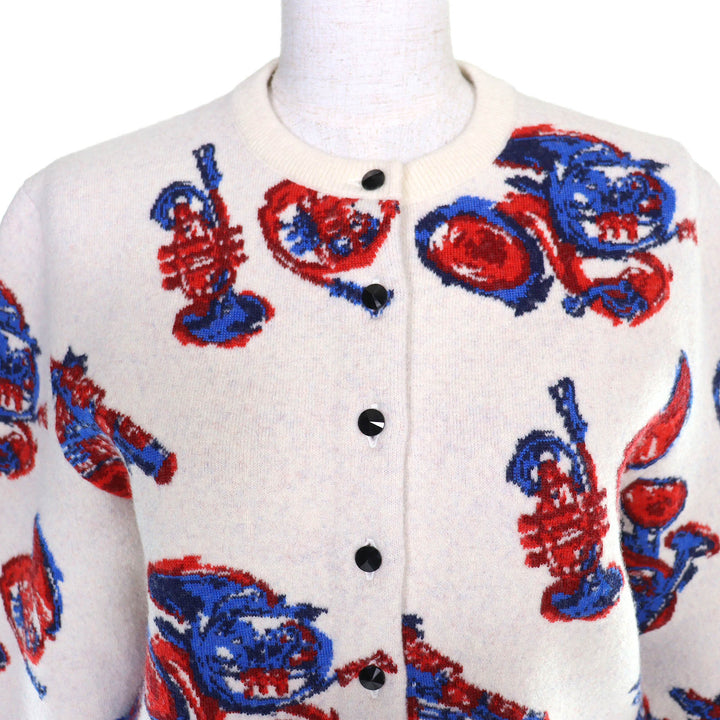 Pristine LOUIS VUITTON cardigan Trumpet Horn Pattern Worn by Yui Aragaki XS