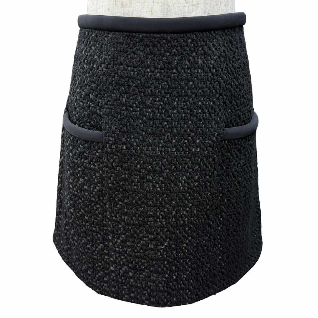 Excellent LOUIS VUITTON Mini skirt Monogram zip-top tweed black wool Women 36