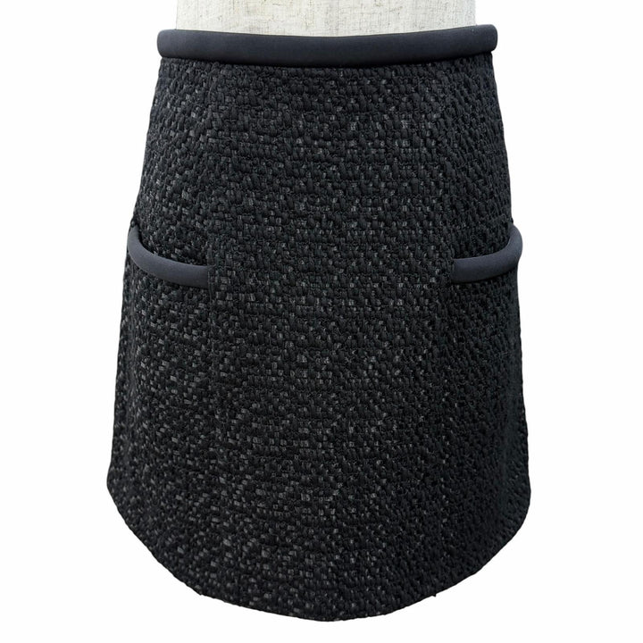 Excellent LOUIS VUITTON Mini skirt Monogram zip-top tweed black wool Women 36