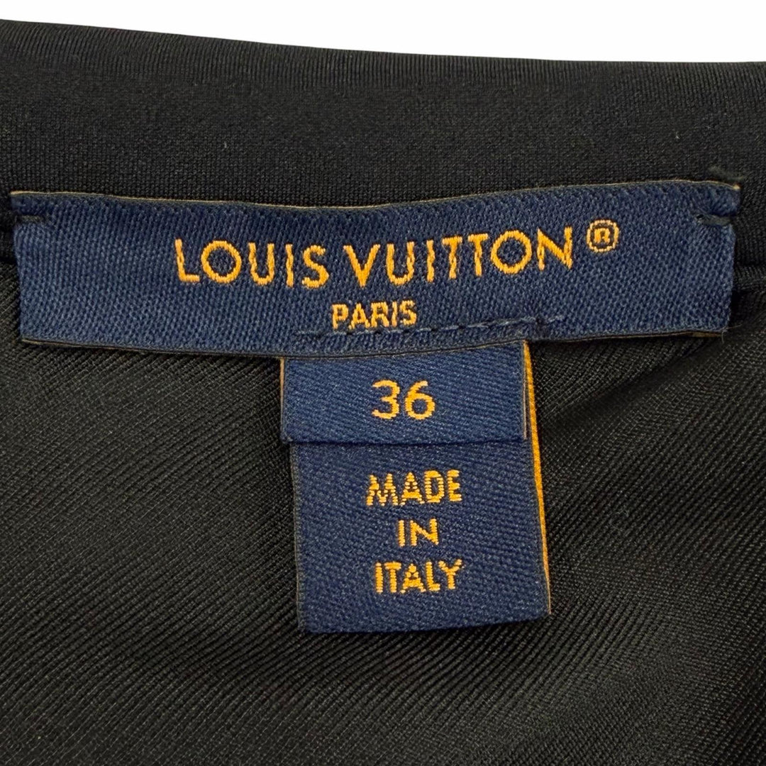 Excellent LOUIS VUITTON Mini skirt Monogram zip-top tweed black wool Women 36