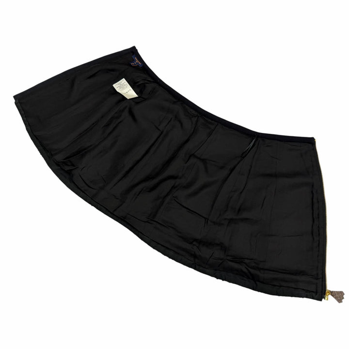 Excellent LOUIS VUITTON Mini skirt Monogram zip-top tweed black wool Women 36