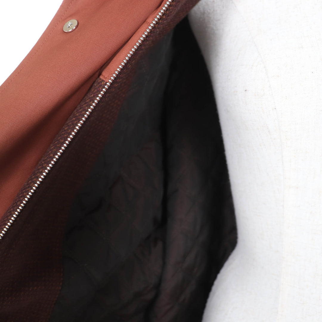 Excellent HERMES coat Runway wear, Medor buttons, belt, panel padding. Brown 38