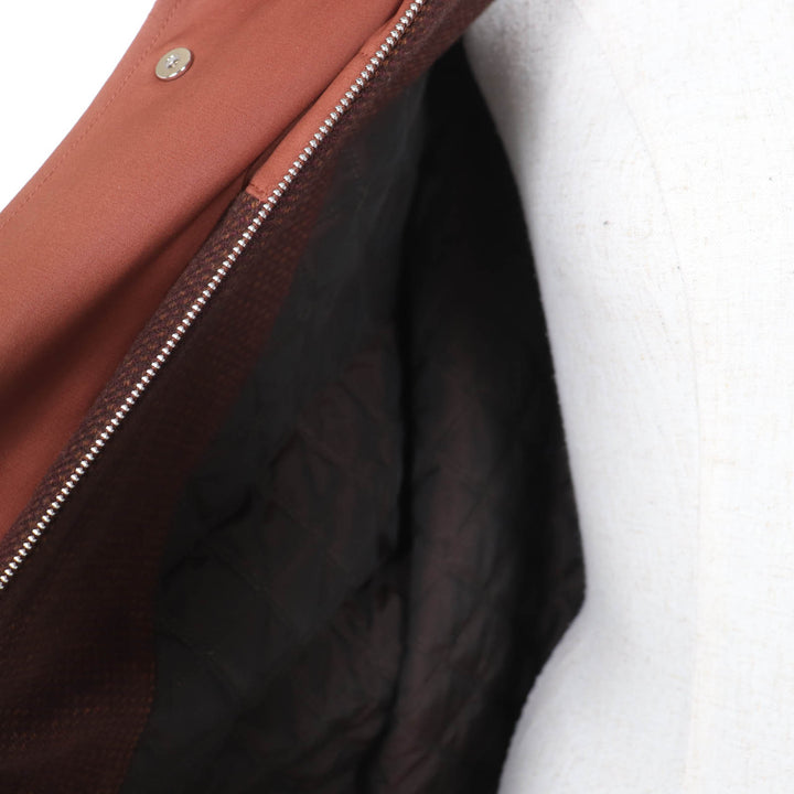 Excellent HERMES coat Runway wear, Medor buttons, belt, panel padding. Brown 38