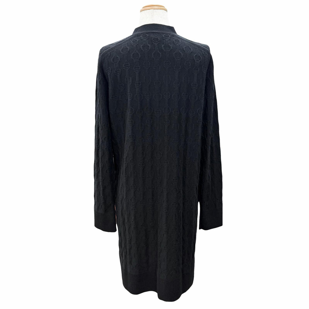 Great HERMES cardigan Chaine d'Ancre pattern knit, Sellier button cashmere 36