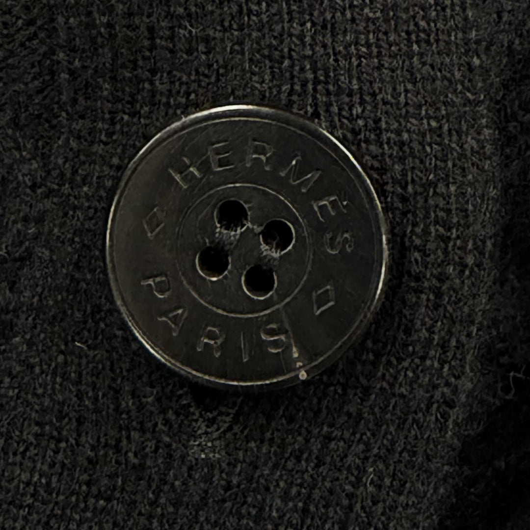 Great HERMES cardigan Chaine d'Ancre pattern knit, Sellier button cashmere 36