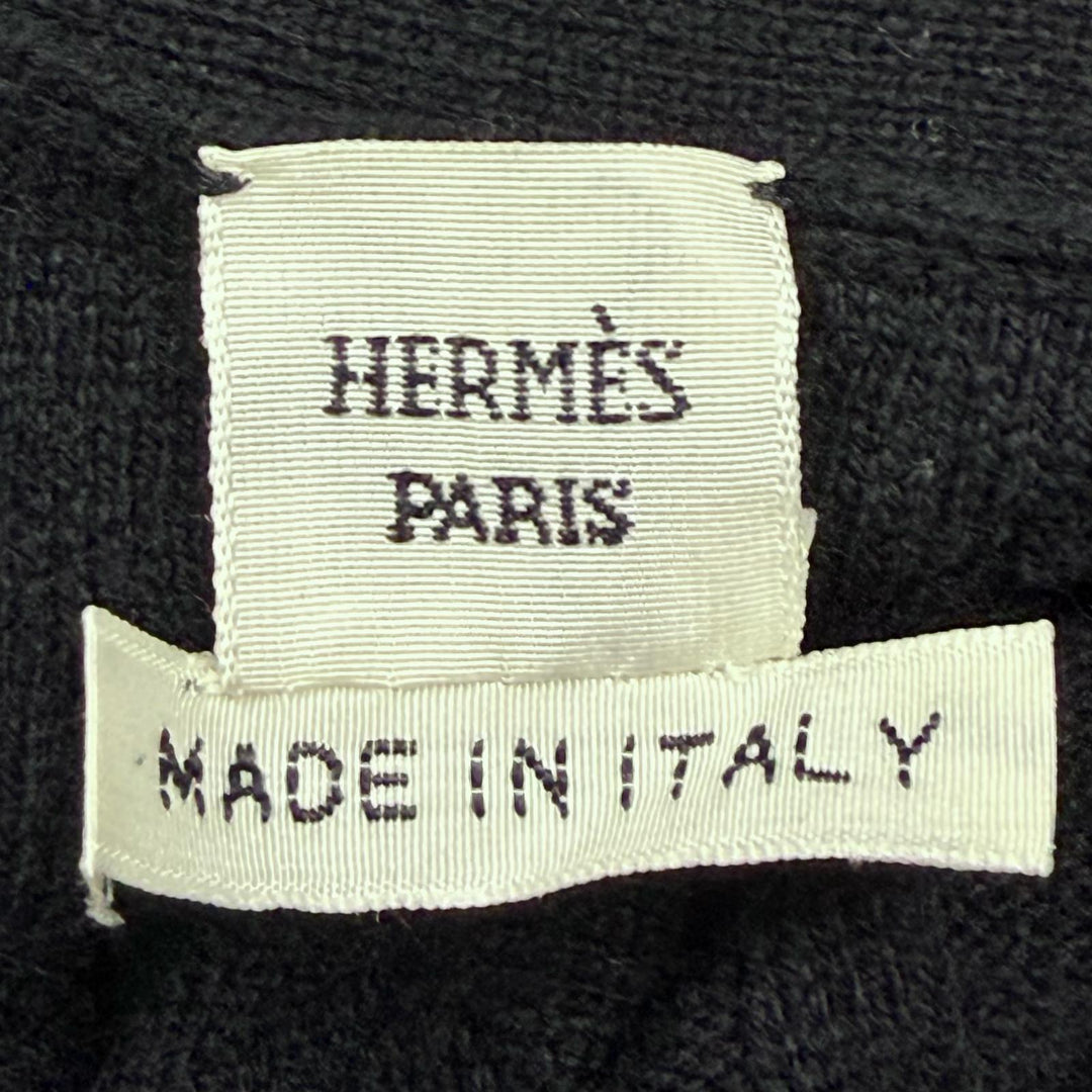 Great HERMES cardigan Chaine d'Ancre pattern knit, Sellier button cashmere 36