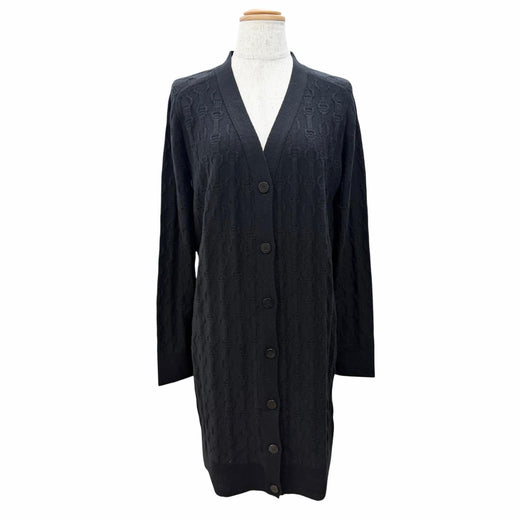 Great HERMES cardigan Chaine d'Ancre pattern knit, Sellier button cashmere 36