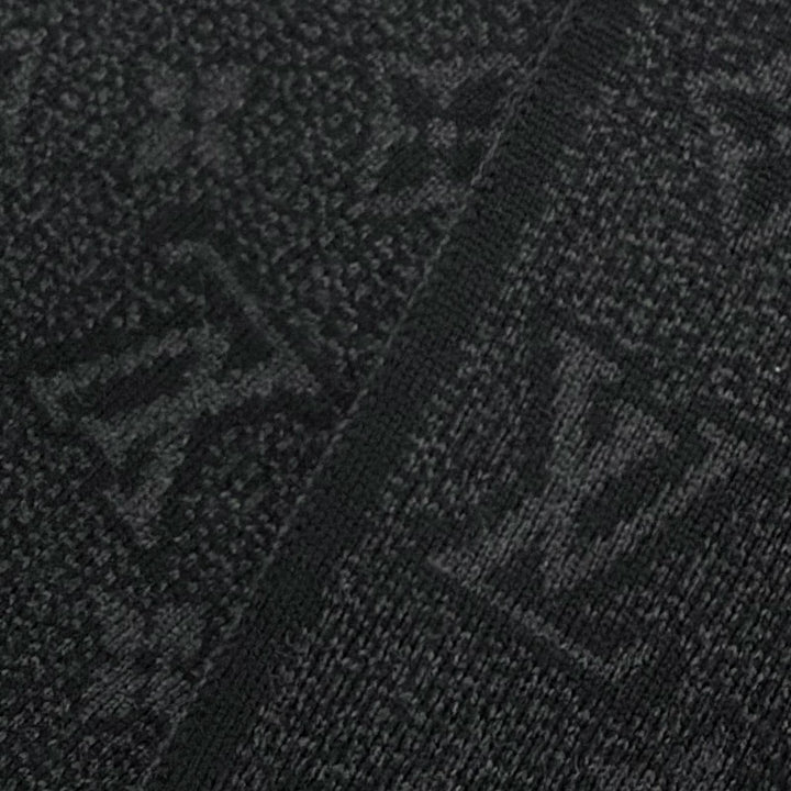 Excellent LOUIS VUITTON Scarf Escharp My Monogram Eclipse black wool mens M73468