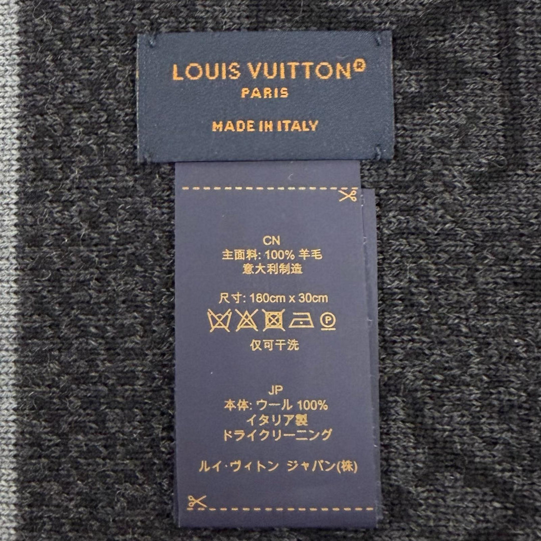 Excellent LOUIS VUITTON Scarf Escharp My Monogram Eclipse black wool mens M73468