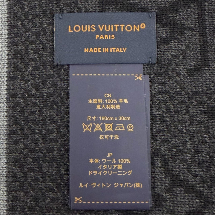 Excellent LOUIS VUITTON Scarf Escharp My Monogram Eclipse black wool mens M73468