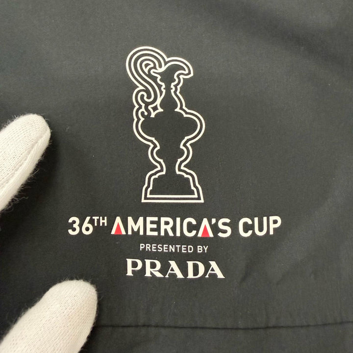 Great PRADA Blouson 36th America's Cup Stand Collar black polyester mens XS