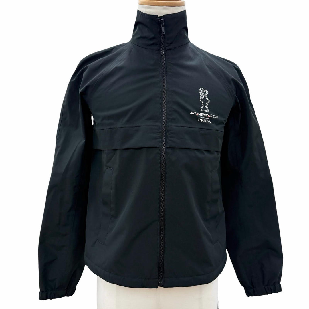 Great PRADA Blouson 36th America's Cup Stand Collar black polyester mens XS