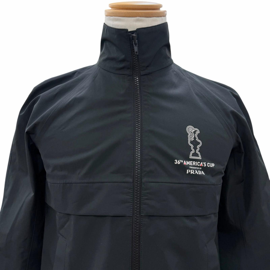 Great PRADA Blouson 36th America's Cup Stand Collar black polyester mens XS