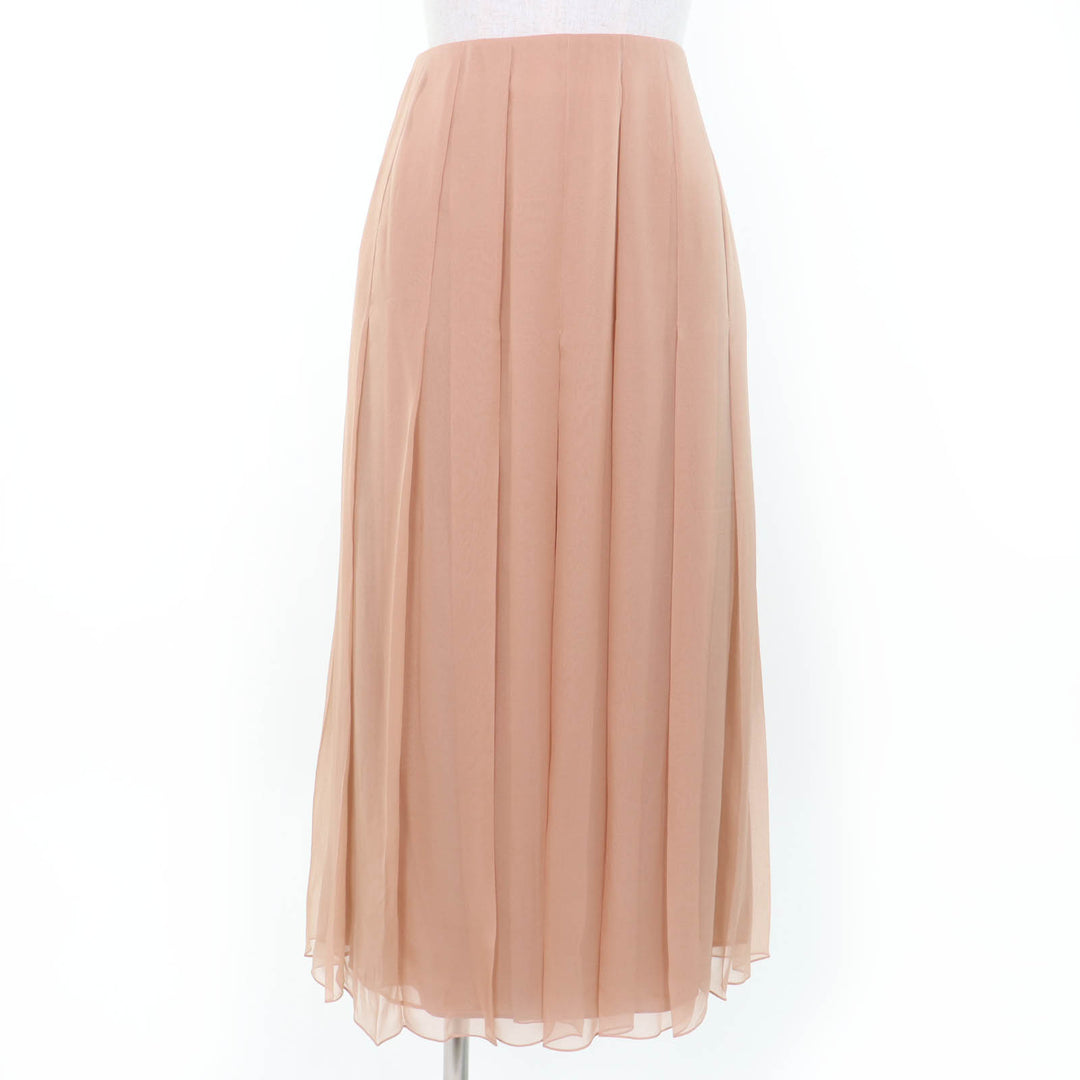Excellent GUCCI flare skirt Pleated long length pink silk Women 36 652774