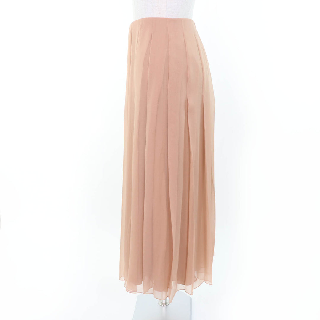 Excellent GUCCI flare skirt Pleated long length pink silk Women 36 652774