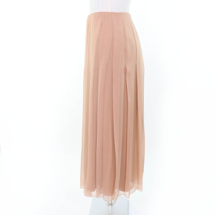 Excellent GUCCI flare skirt Pleated long length pink silk Women 36 652774