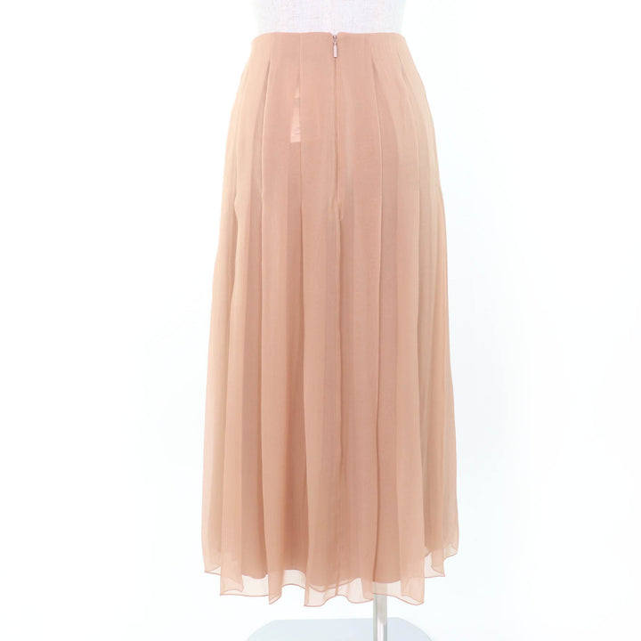 Excellent GUCCI flare skirt Pleated long length pink silk Women 36 652774