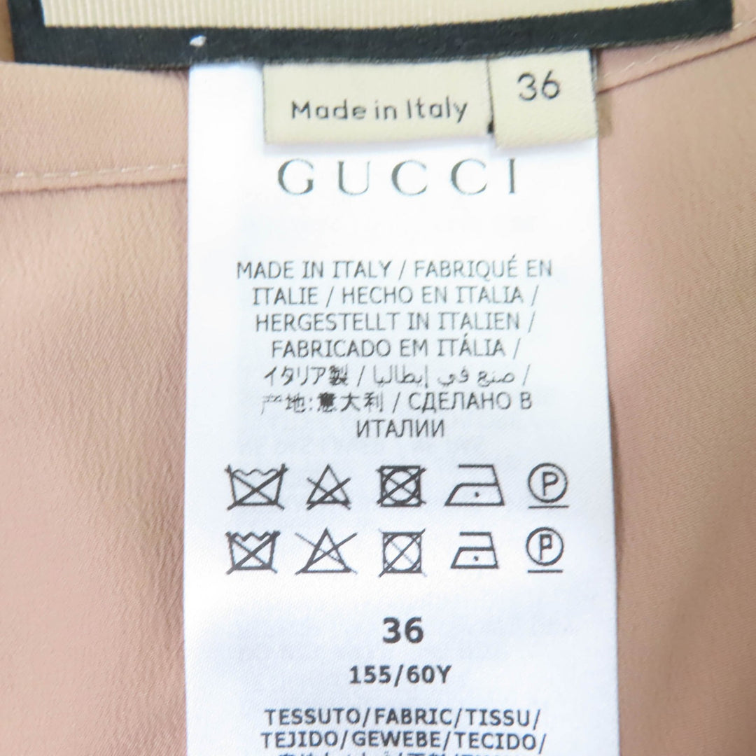 Excellent GUCCI flare skirt Pleated long length pink silk Women 36 652774