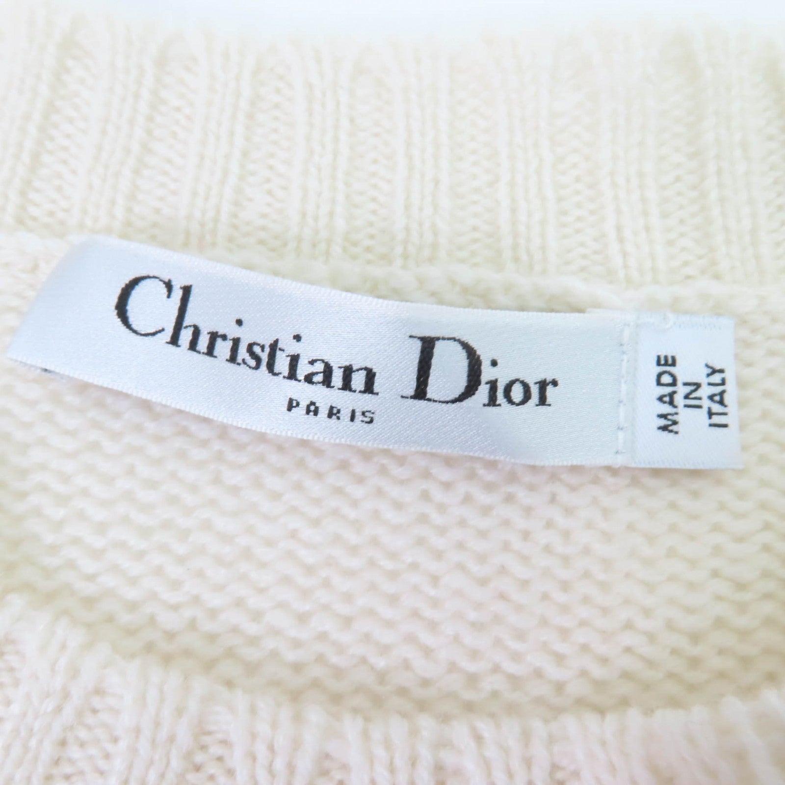 Excellent Christian Dior knit Spider Long Sleeve white cashmere 38