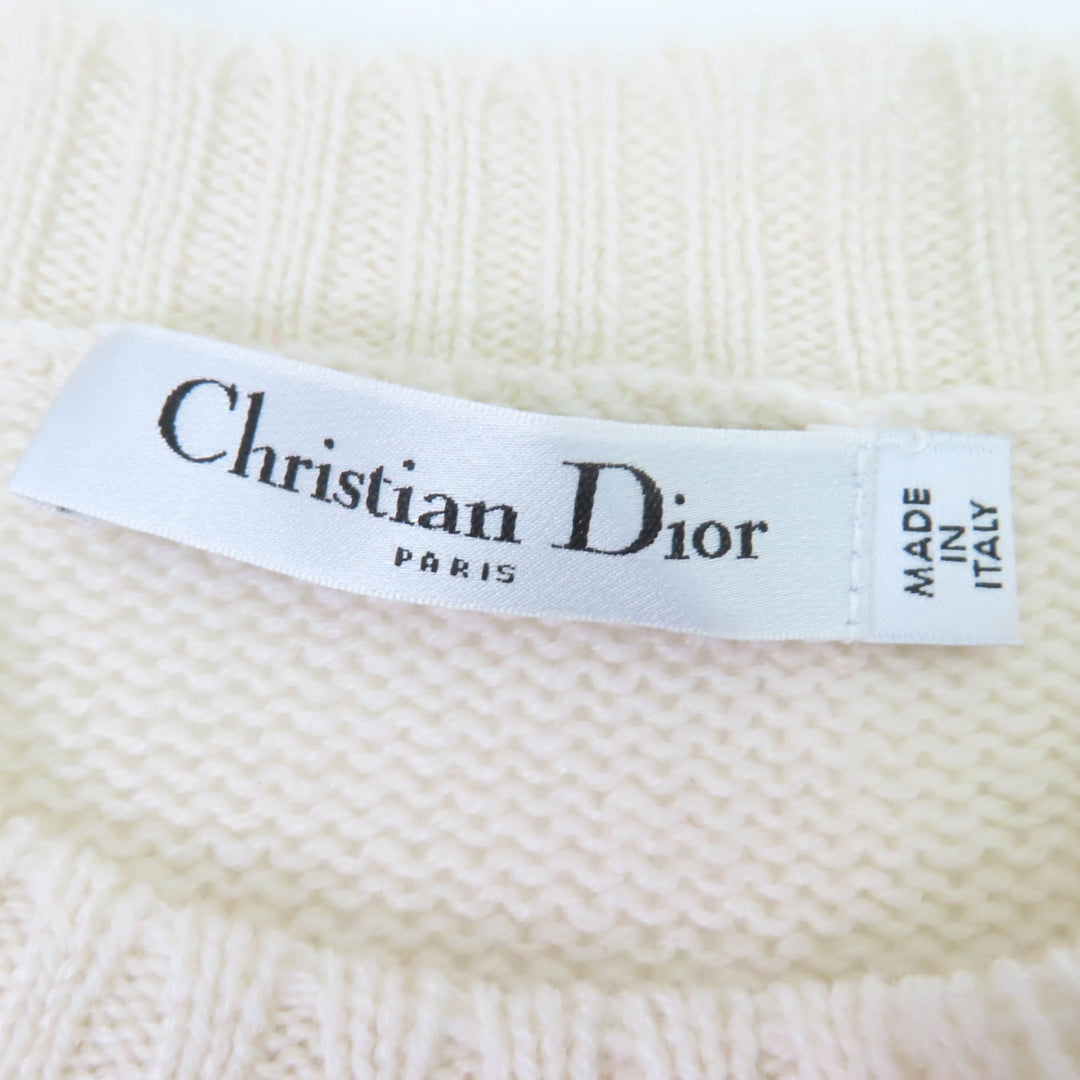 Excellent Christian Dior knit Spider Long Sleeve white cashmere 38 8E24521ZE013