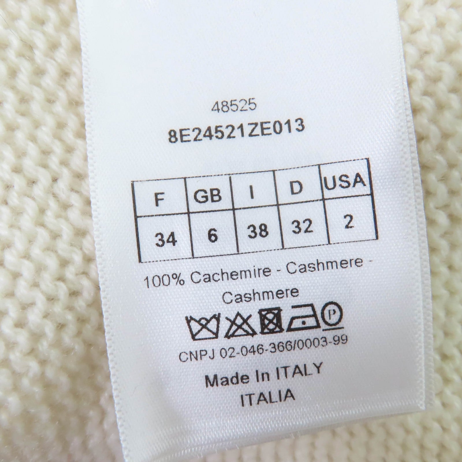 Excellent Christian Dior knit Spider Long Sleeve white cashmere 38
