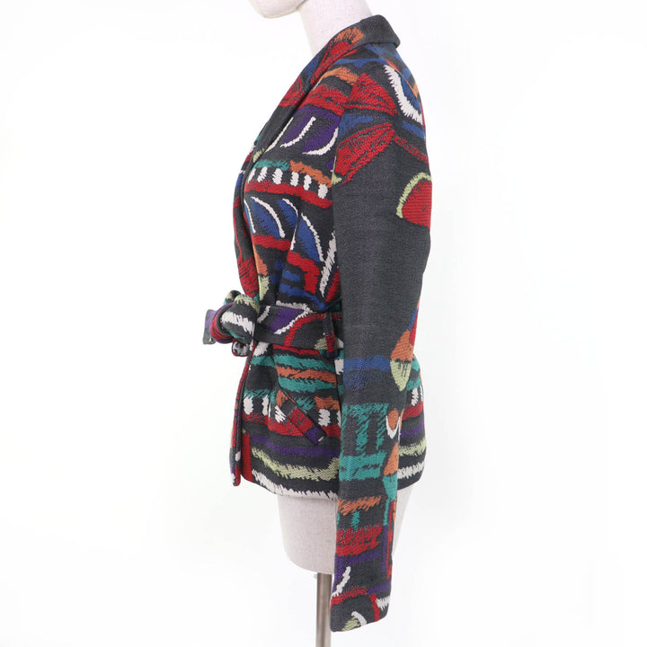 Pristine LEONARD Jacket All-over print design with belt multicolor 40 0451540