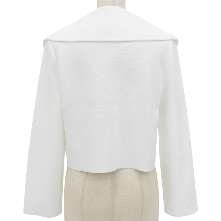 Excellent FOXEY Jacket Vermouth Open-front cropped knit white Women 40 43572