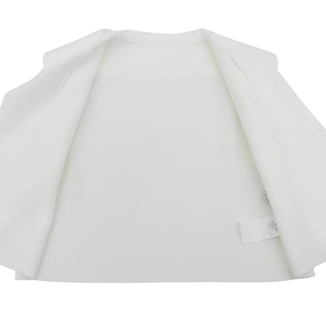 Excellent FOXEY Jacket Vermouth Open-front cropped knit white Women 40 43572