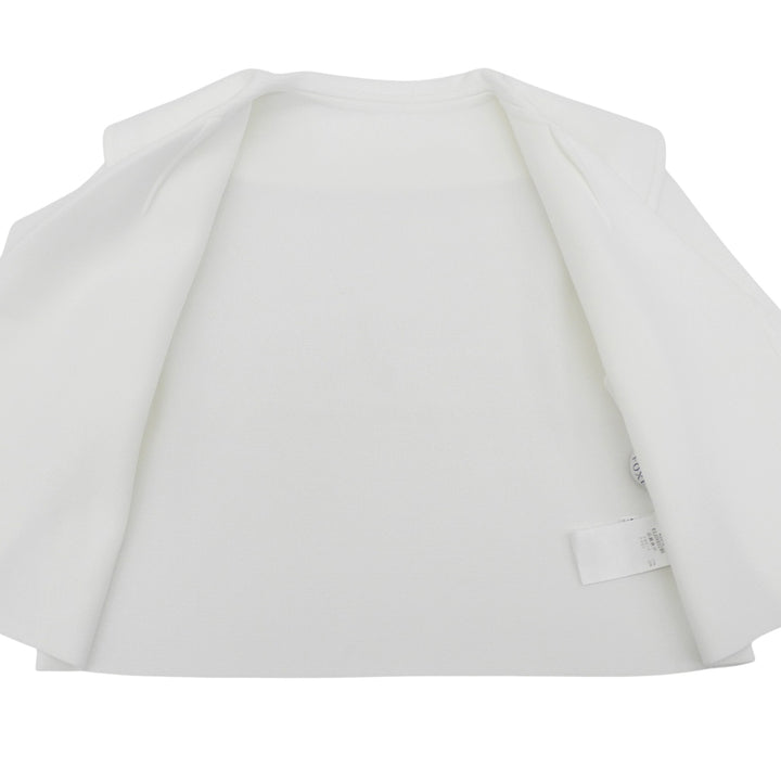 Excellent FOXEY Jacket Vermouth Open-front cropped knit white Women 40 43572