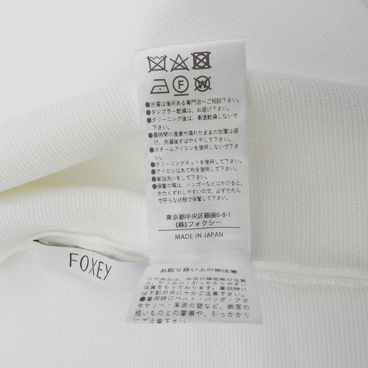 Excellent FOXEY Jacket Vermouth Open-front cropped knit white Women 40 43572