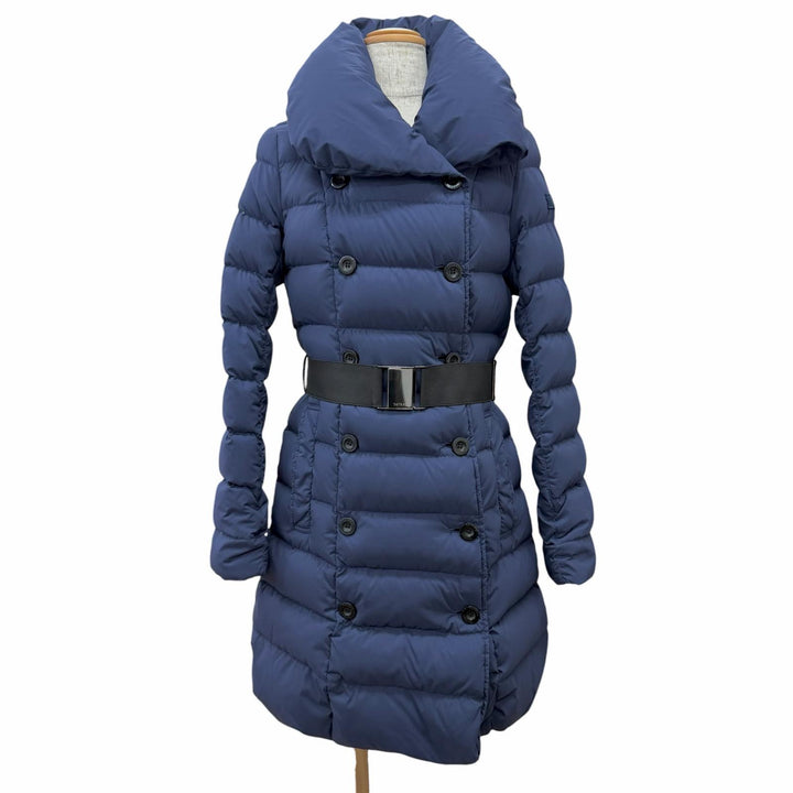 Great TATRAS down coat AGOGNA Belted logo patch shawl collar Navy LTA17A4487