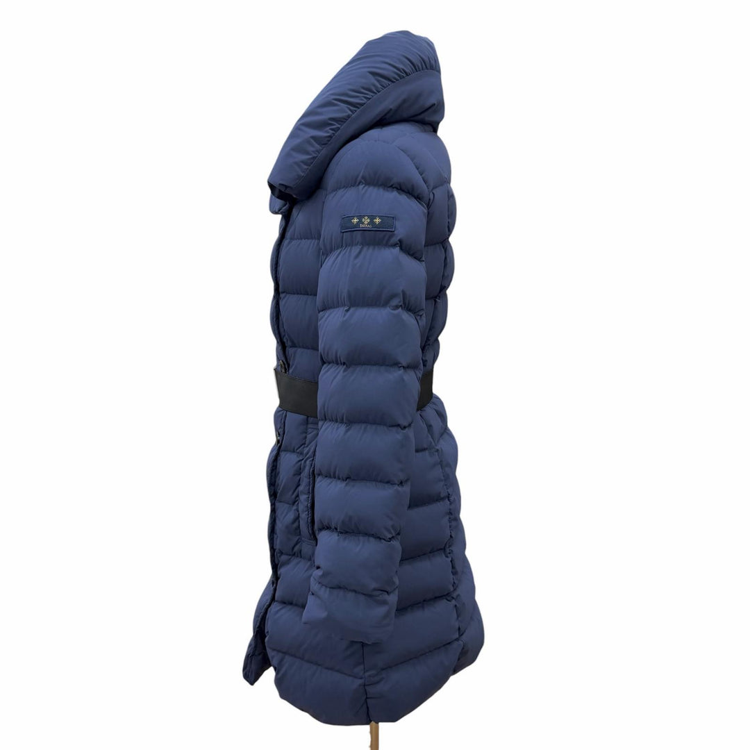 Great TATRAS down coat AGOGNA Belted logo patch shawl collar Navy LTA17A4487