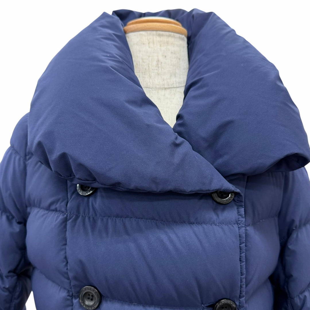 Great TATRAS down coat AGOGNA Belted logo patch shawl collar Navy LTA17A4487