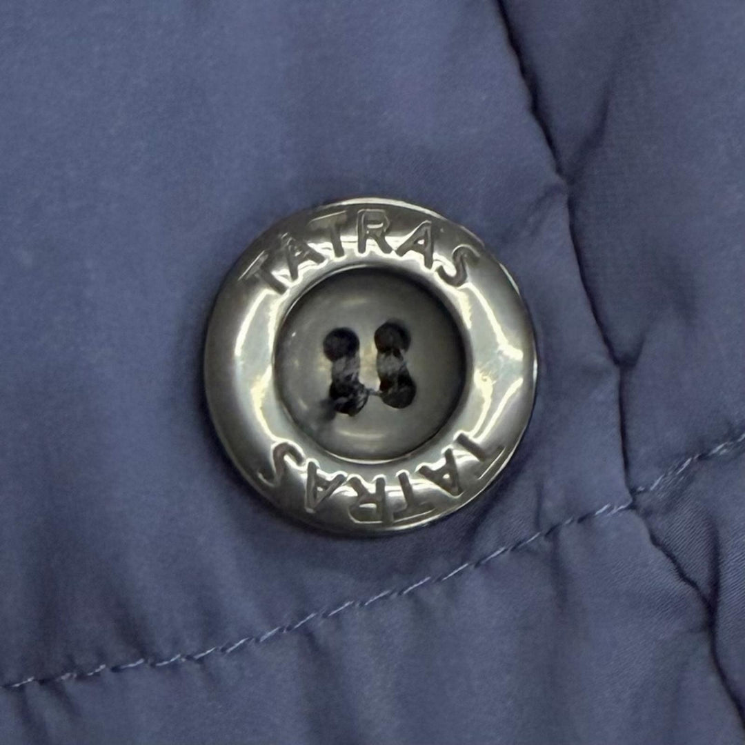 Great TATRAS down coat AGOGNA Belted logo patch shawl collar Navy LTA17A4487