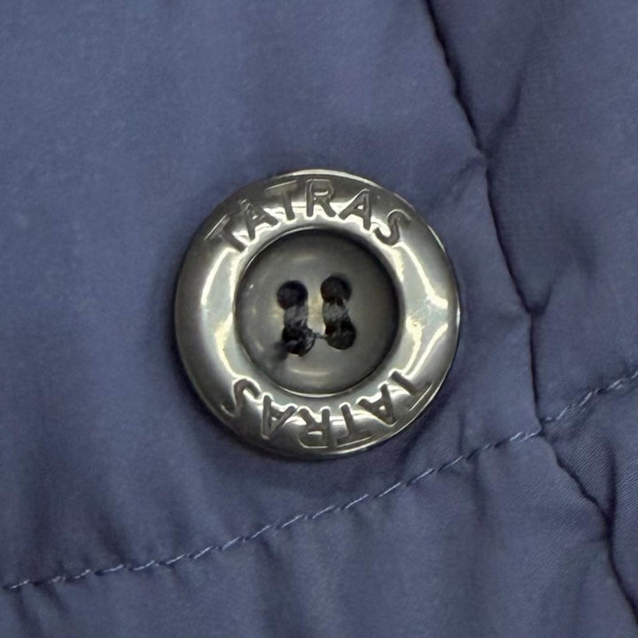 Great TATRAS down coat AGOGNA Belted logo patch shawl collar Navy LTA17A4487