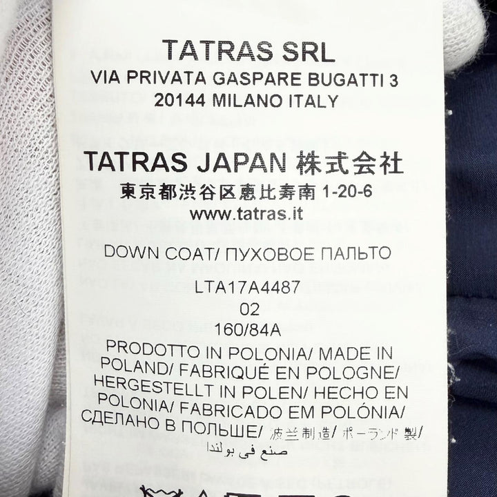Great TATRAS down coat AGOGNA Belted logo patch shawl collar Navy LTA17A4487