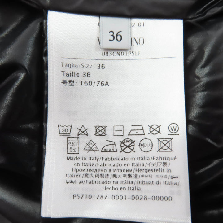 Great VALENTINO Down jacket VLTN logo ZIP UP black Women 36 UB3CN01P5LE