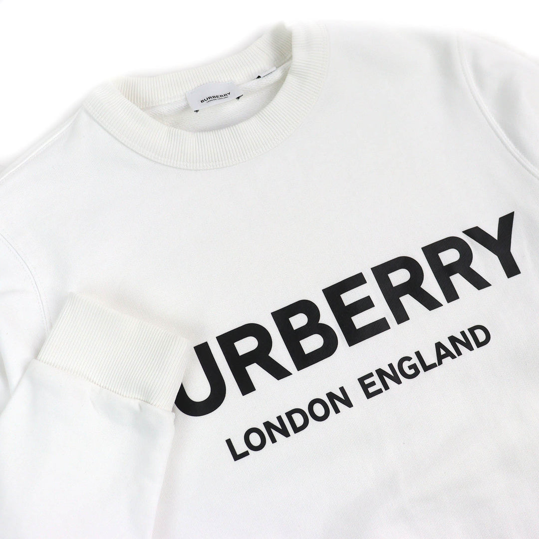 Discounted Great BURBERRY Tisci era logo print crewneck sweatshirt white cotton M 8011443