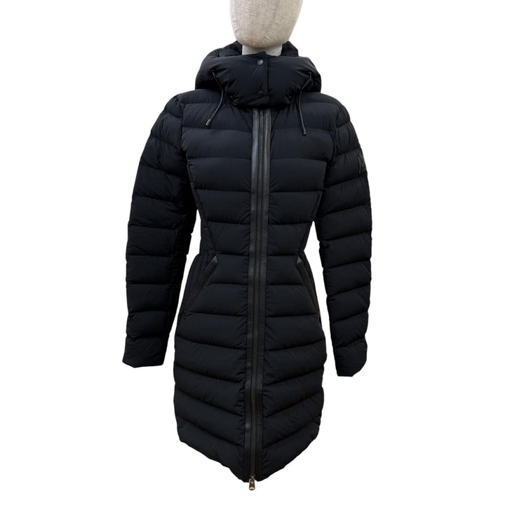 Great MACKAGE down coat FARREN Leather-trimmed hooded zip-up jacket black XS