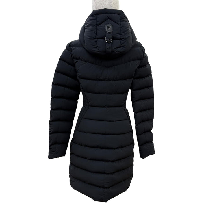 Great MACKAGE down coat FARREN Leather-trimmed hooded zip-up jacket black XS